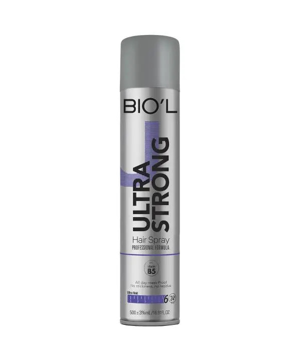 اسپری حالت دهنده مو بیول مدل Ultra Strong حجم 500 میلی لیتر