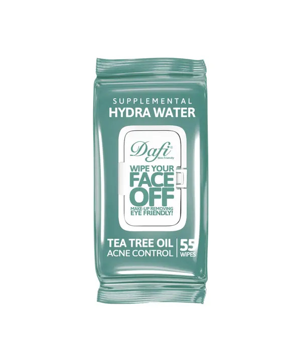 دستمال مرطوب پاک کننده آرایش دافی Dafi مدل Hydra Water بسته 55 عددی