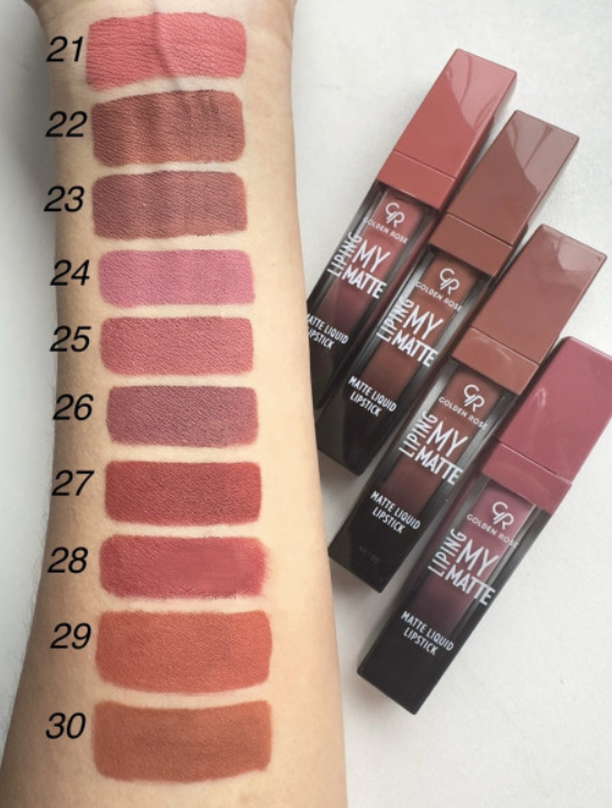 رژ لب مایع مات گلدن رز Golden Rose مدل Lip Ink شماره 25