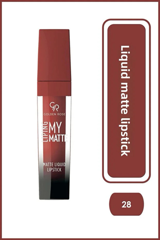 رژ لب مایع مات گلدن رز Golden Rose مدل Lip Ink شماره 28