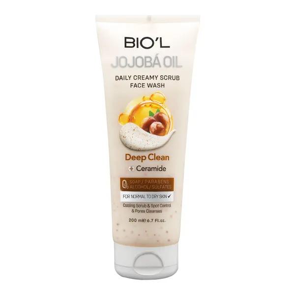 شوینده کرمی اسکراب دار بیول Biol حاوی روغن جوجوبا حجم 200 میلی لیتر