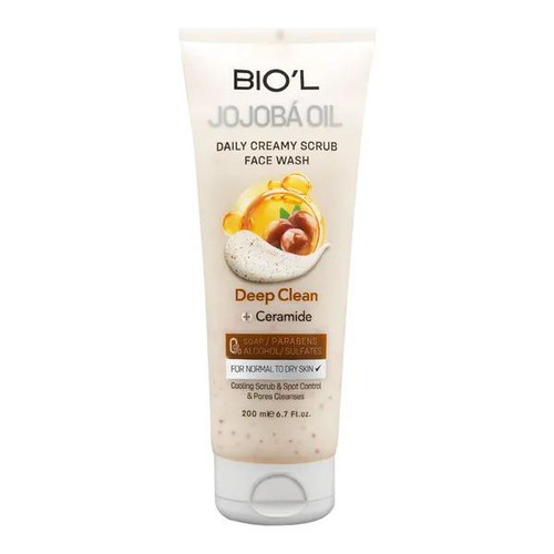 شوینده کرمی اسکراب دار بیول Biol حاوی روغن جوجوبا حجم 200 میلی لیتر