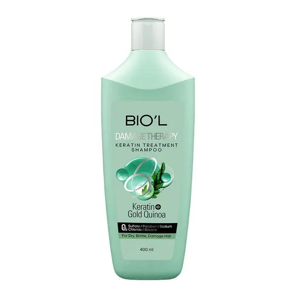شامپو کراتینه فاقد سولفات بیول Biol مدل Damage Therapy حجم 400 میلی لیتر