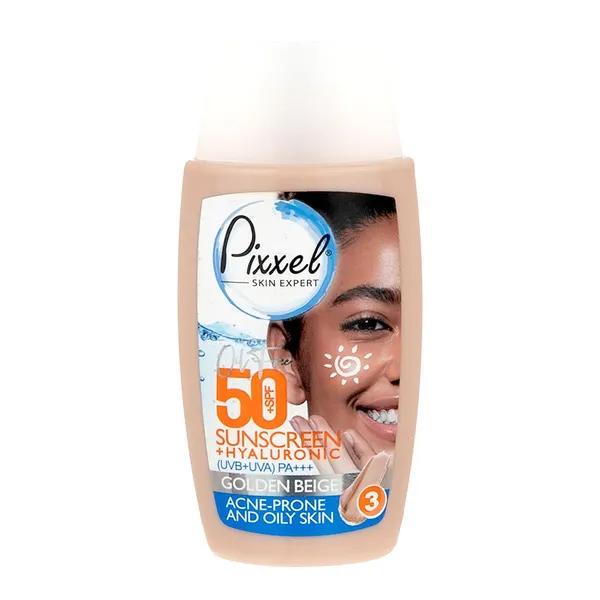 کرم ضد آفتاب بژطلایی پیکسل Pixxel با +SPF50 مناسب پوست چرب حجم 50 میلی لیتر