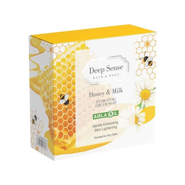 صابون کرمی شیر و عسل دیپ سنس Deep Sense حجم 75 گرم