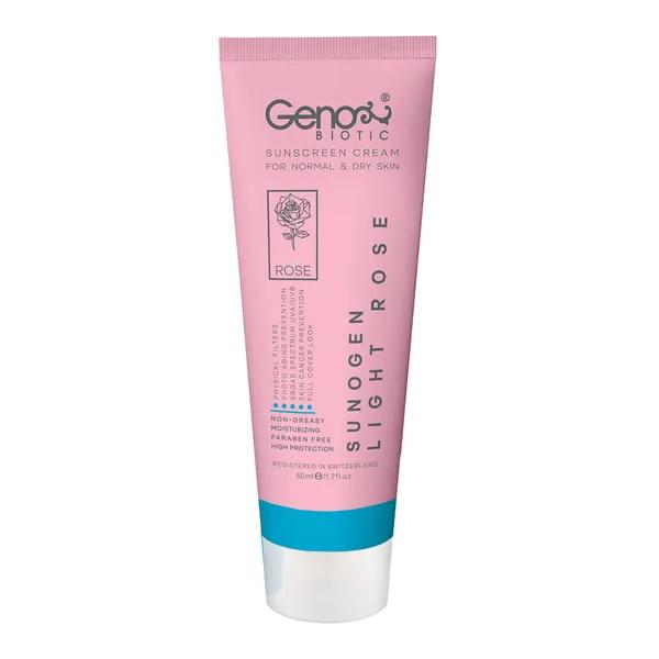 ضد آفتاب لایت رز ژنوبایوتیک با SPF+50 مناسب پوست خشک و معمولی حجم 50 میلی لیتر