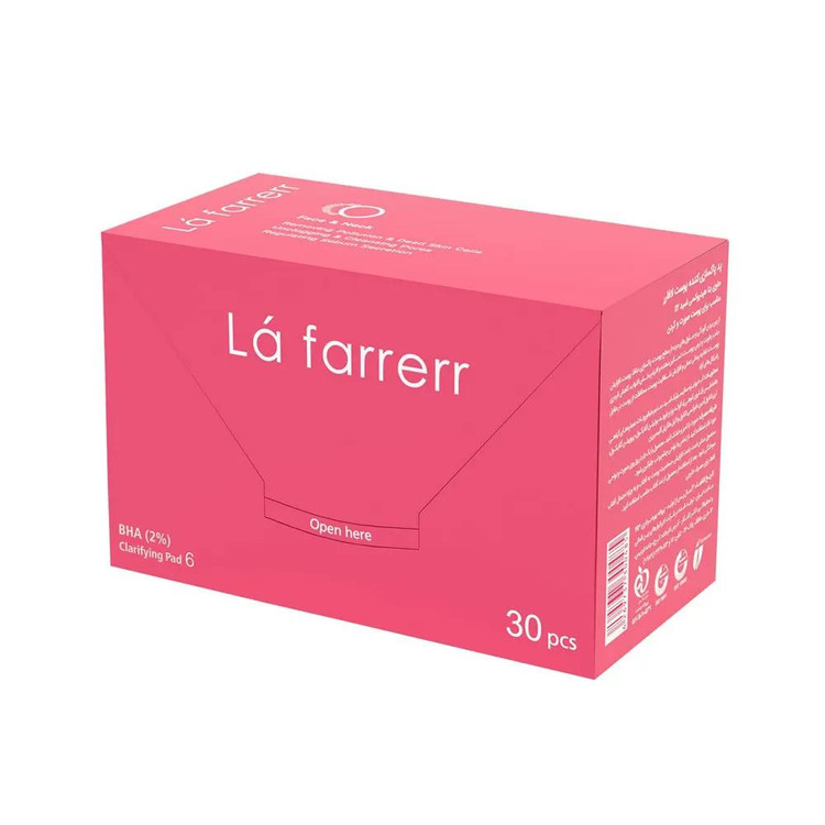 پد پاکسازی و لایه بردار پوست لافارر مدل AHA10% - BHA2% بسته 30 عددی