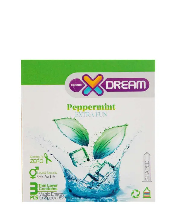 کاندوم خنک کننده ایکس دریم مدل Peppermint بسته 3 عددی